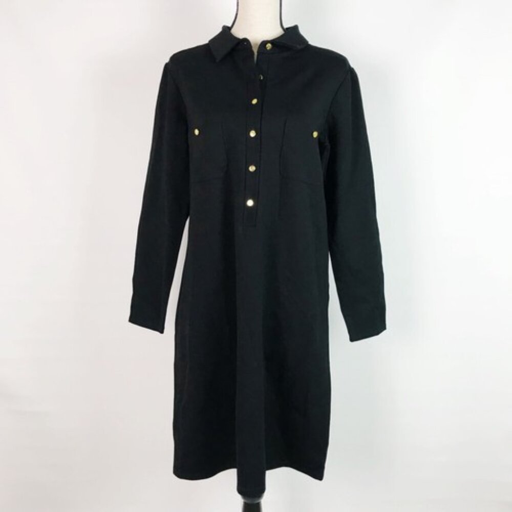 New Without Tags - Boutique Jude Connally Size Large Black Knit Gold Buttons